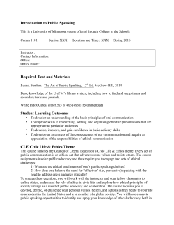 Introduction to Public Speaking Required Text and Materials Student