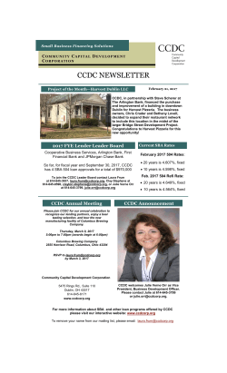 February 2017 Newsletter - Community Capital Development