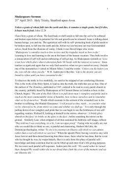 25 Apr 2013 - Shakespeare Sermon