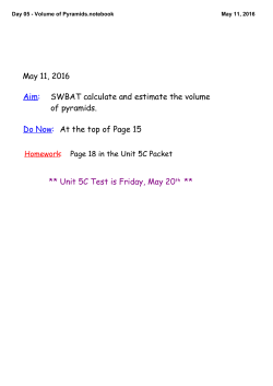 Day 05 - Volume of Pyramids.notebook