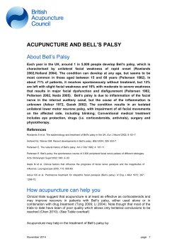 acupuncture and bell`s palsy - the British Acupuncture Council