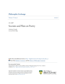 Socrates and Plato on Poetry