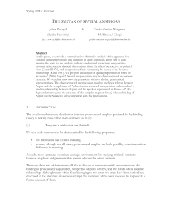 THE SYNTAX OF SPATIAL ANAPHORA