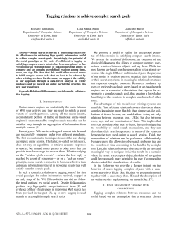 Tagging relations to achieve complex search goals