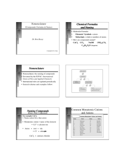 Nomenclature - ChemConnections
