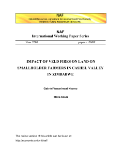 NAF International Working Paper Series IMPACT OF VELD FIRES
