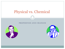 Physical vs. Chemical Changes