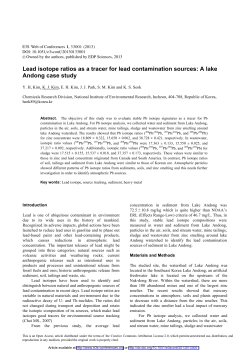 Lead isotope ratios as a tracer for lead contamination sources: A