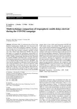 Multi-technique comparison of tropospheric zenith delays derived