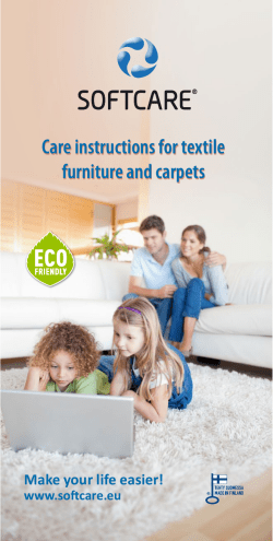 Care instructions for textile furniture and carpets Care