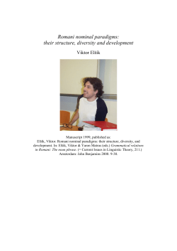 Romani nominal paradigms: their structure, diversity and development