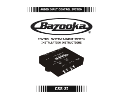 CSS-3I Control Switch Manual