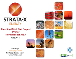 Sleeping Giant Gas Project Primer North Dakota - Strata