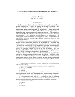 Enforcing Settlements in Federal Civil Actions