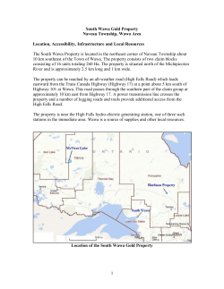 1 South Wawa Gold Property Naveau Township, Wawa