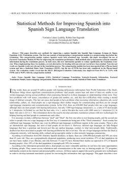 Statistical Methods for Improving Spanish into Spanish Sign