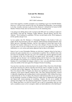 God and Mr. Hitchens