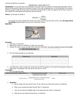 density = mass Volume - Wayne State University Physics and
