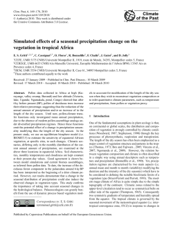 Simulated effects of a seasonal precipitation change
