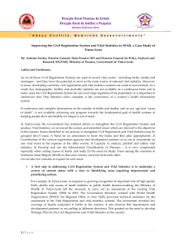 Improving the Civil Registration System and Vital Statistics in SEAR