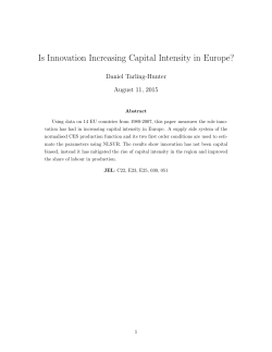 Is Innovation Increasing Capital Intensity in Europe?