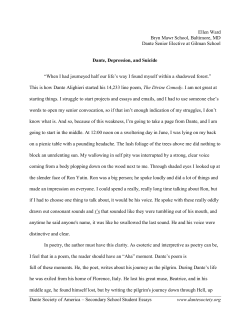 Dante, Depression, and Suicide