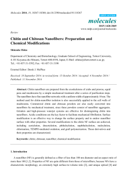 Chitin and Chitosan Nanofibers: Preparation and Chemical