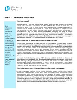 Ammonia in Source Water