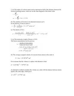 2. (a) The radius of a silicon atom can be expressed as half of the