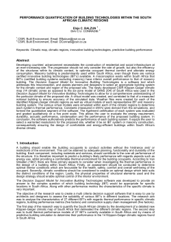 PERFORMANCE QUANTIFICATION OF BUILDING