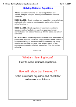 Notes - Solving Rational Equations.notebook