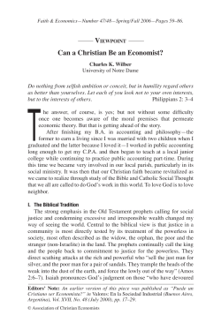 Can a Christian Be an Economist?