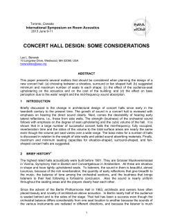 concert hall design: some considerations