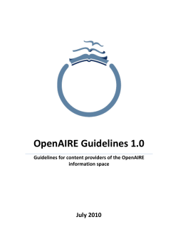 OpenAIRE Guidelines 1.0