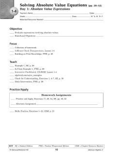 Solving Absolute Value Equations