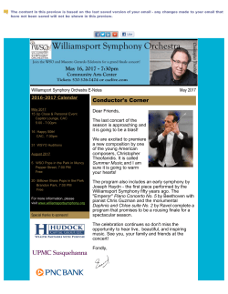 May 2017 - Williamsport Symphony Orchestra