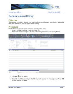 General Journal Entry - Horry County Government
