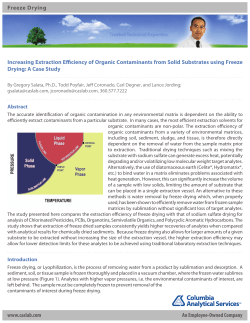Freeze Drying - Columbia Analytical Services