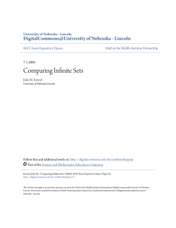 Comparing Infinite Sets - DigitalCommons@University of Nebraska
