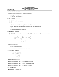 CS411-2015S-07 Non-Regular Languages Closure Properties of