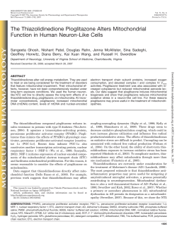 The Thiazolidinedione Pioglitazone Alters Mitochondrial Function in