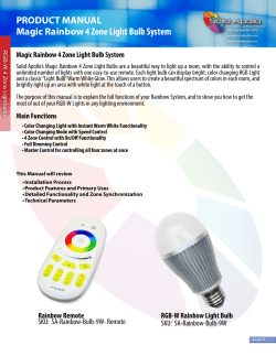 PRODUCT MANUAL Magic Rainbow 4 Zone Light Bulb System