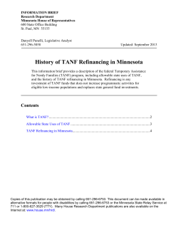 History of TANF Refinancing in Minnesota