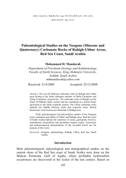 Paleontological Studies on the Neogene (Miocene and Quaternary