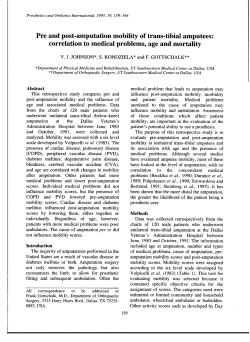 Pre and post-amputation mobility of trans-tibial