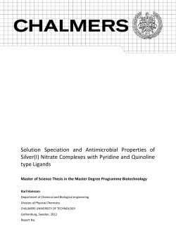 Solution Speciation and Antimicrobial Properties of Silver(I) Nitrate