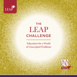 The LEAP Challenge: Education for a World of Unscripted Problems