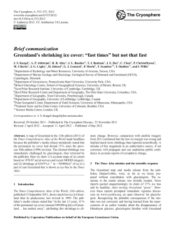 Greenland`s shrinking ice cover: &ldquo;fast times&rdquo;