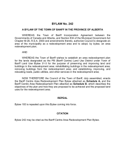 Banff Centre Area Redevelopment Plan Bylaw 242