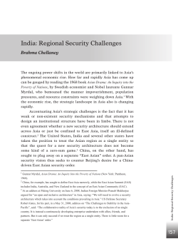 India: Regional Security Challenges